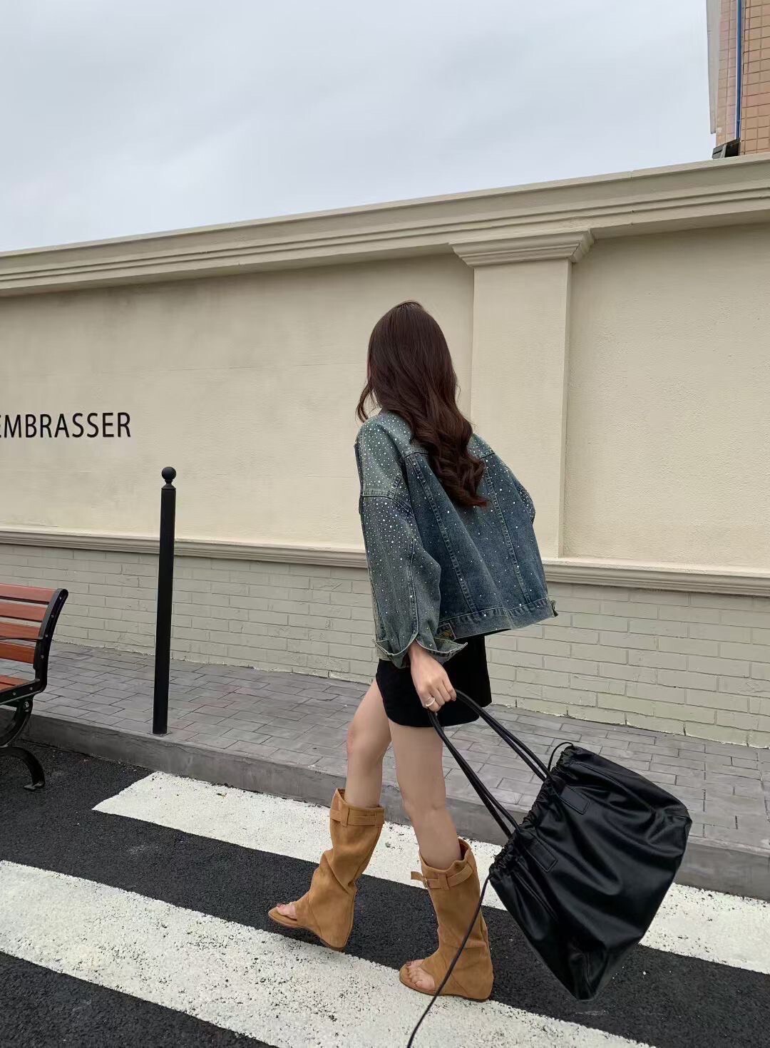 0178-高級貼鑽牛仔外套