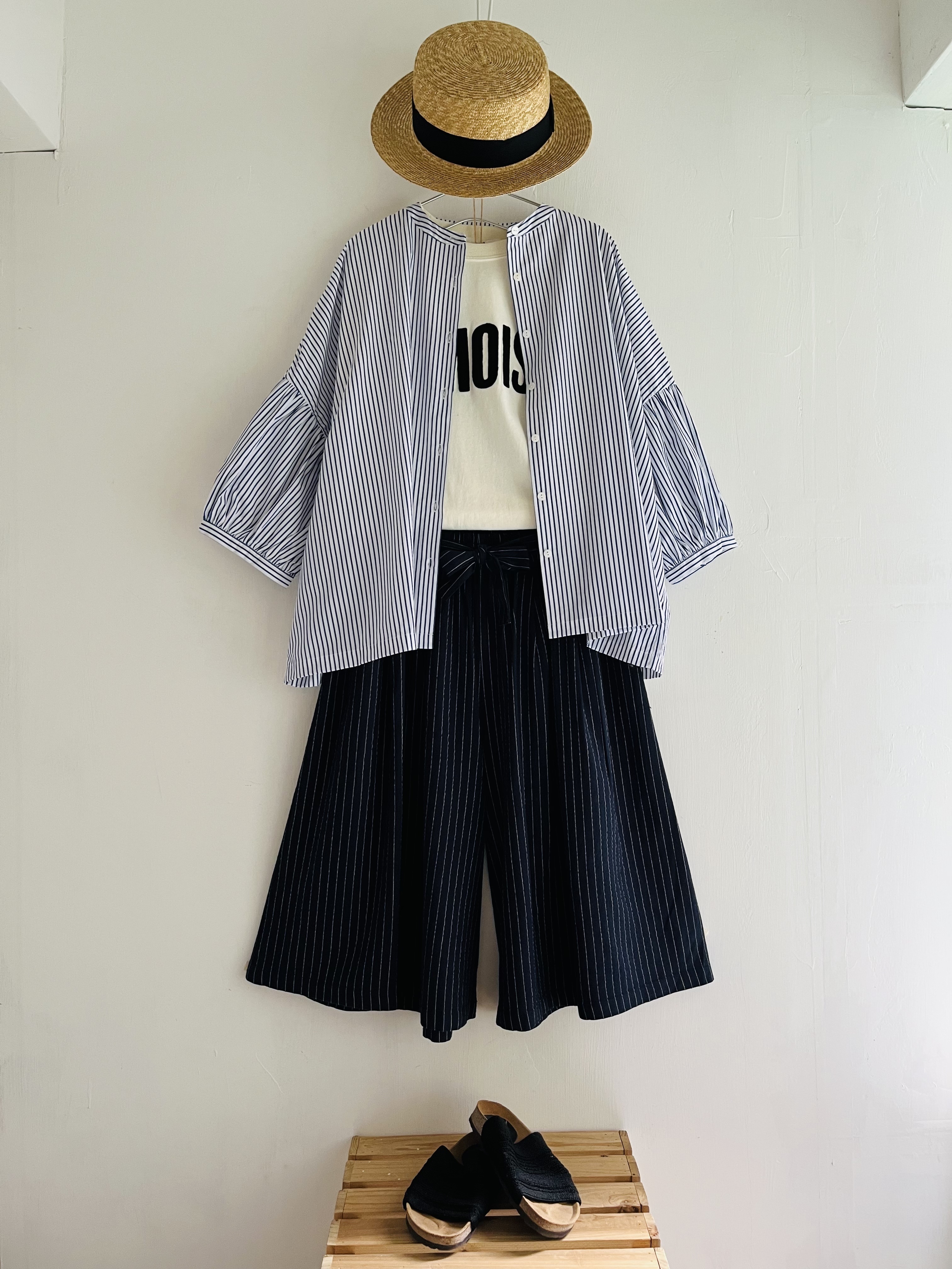 Sloe白色小企領條子top