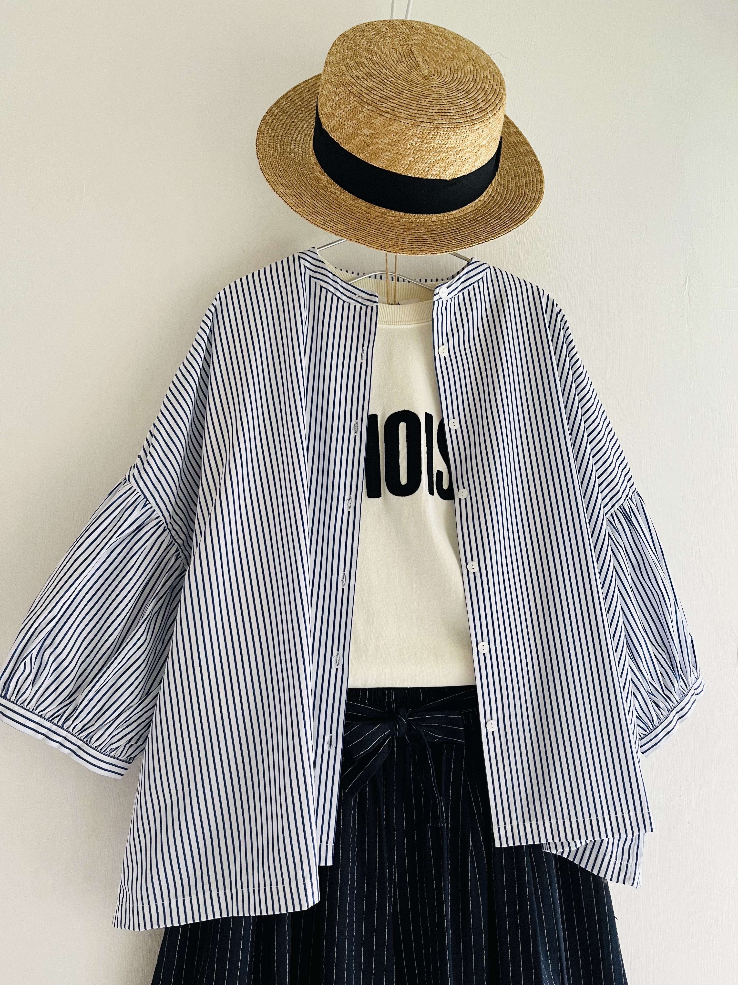 Sloe白色小企領條子top