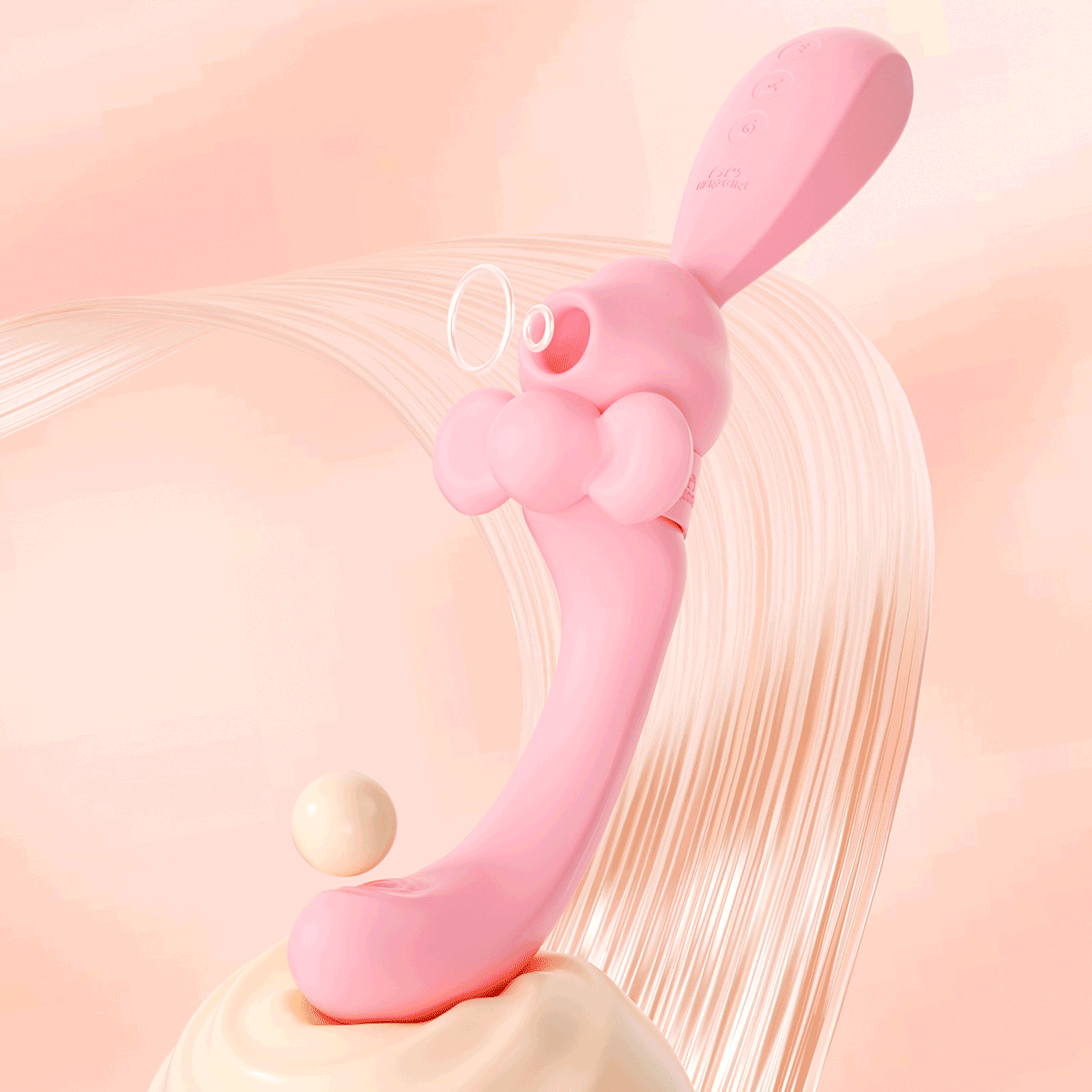 赫茲少女 HERZGIRL #808 彎彎兔 APP版 吸吮+G點拍打按摩棒