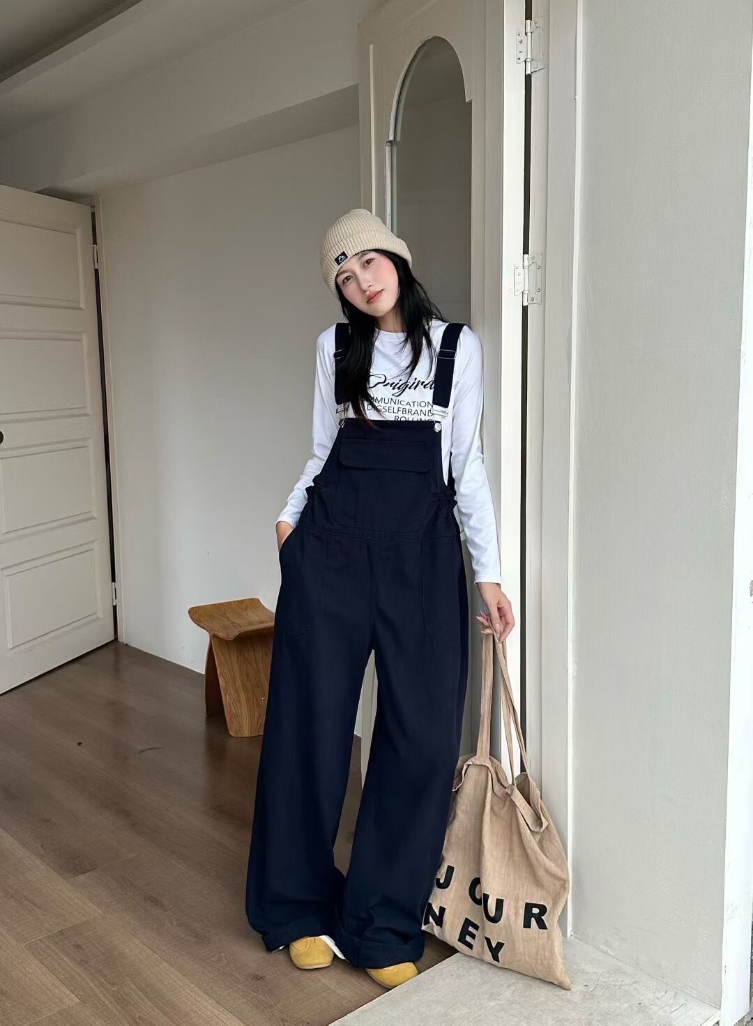 0176-減齡寬鬆吊帶長褲