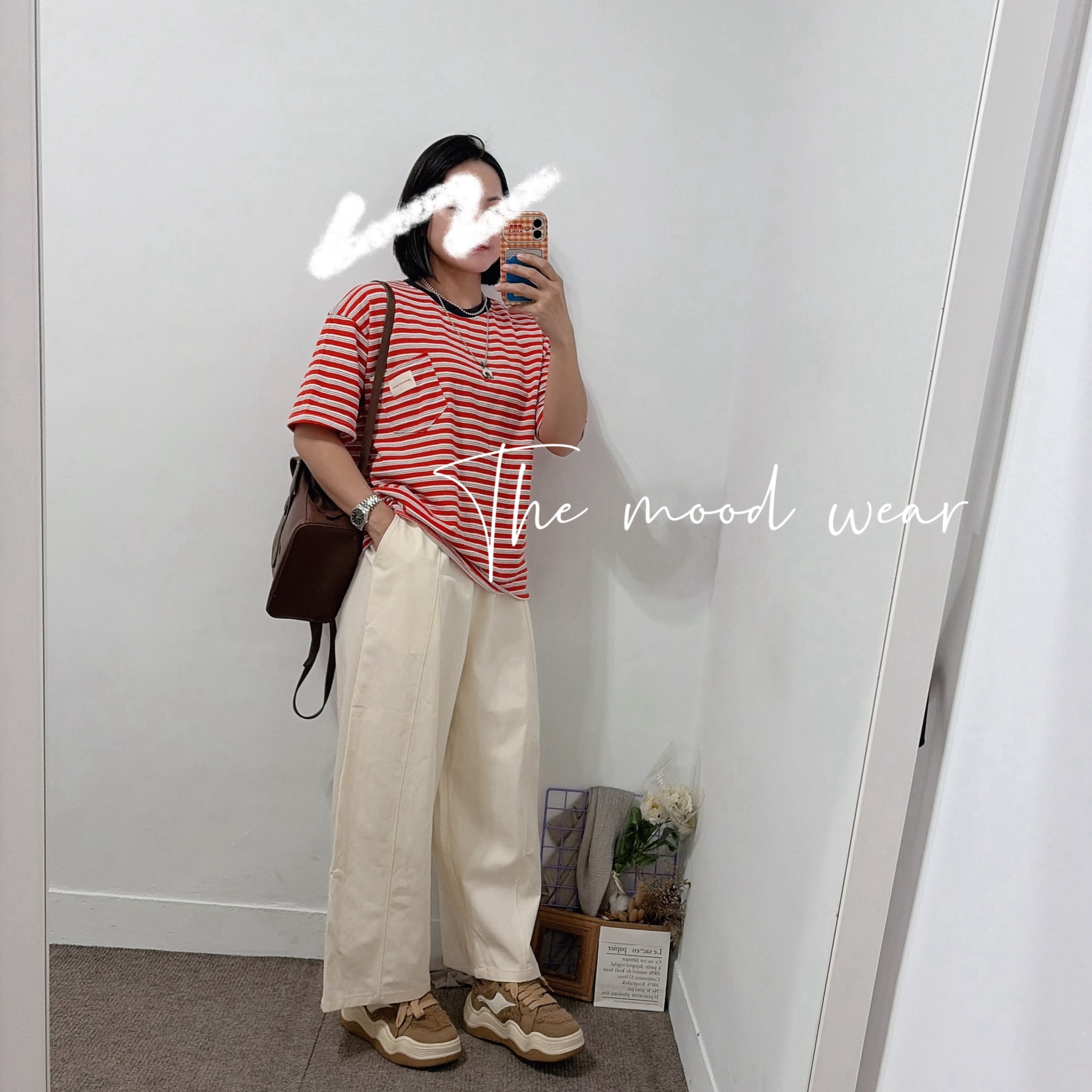 夏日男孩配色條紋口袋短T(橘條/綠條/灰條)