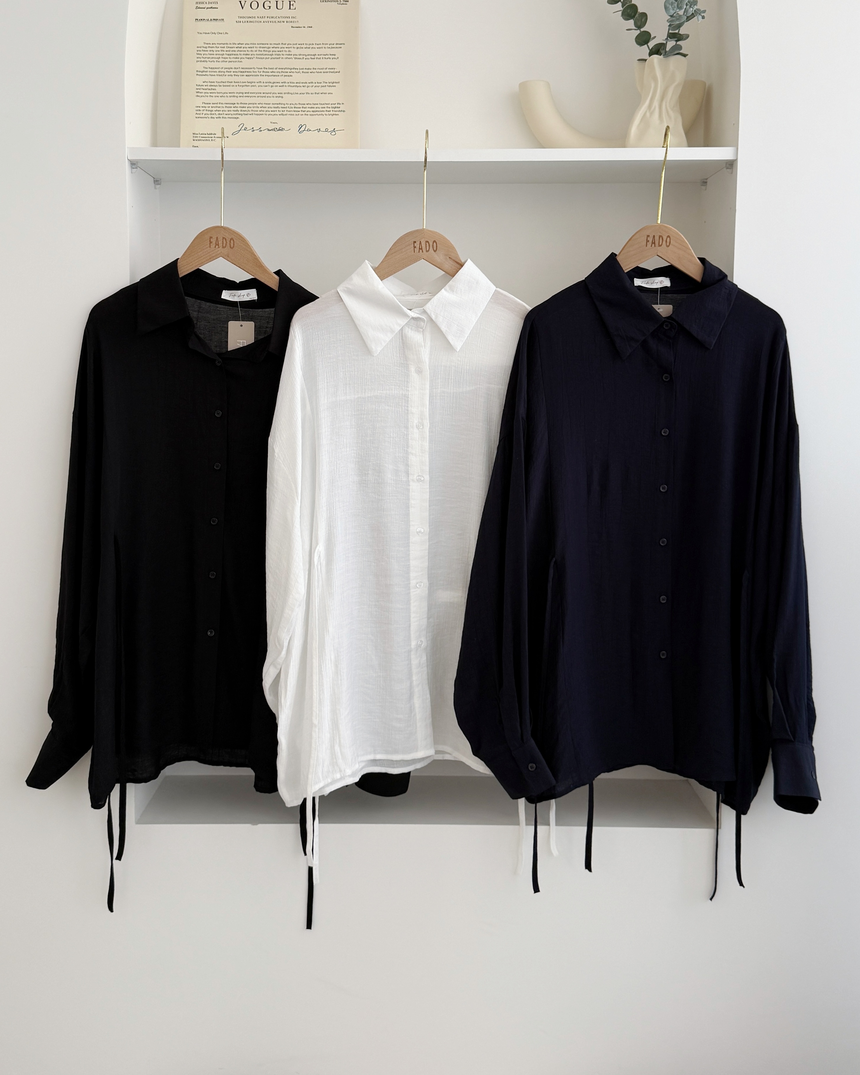 法朵Fado shop｜水波紋綁結襯衫 3725007 三色