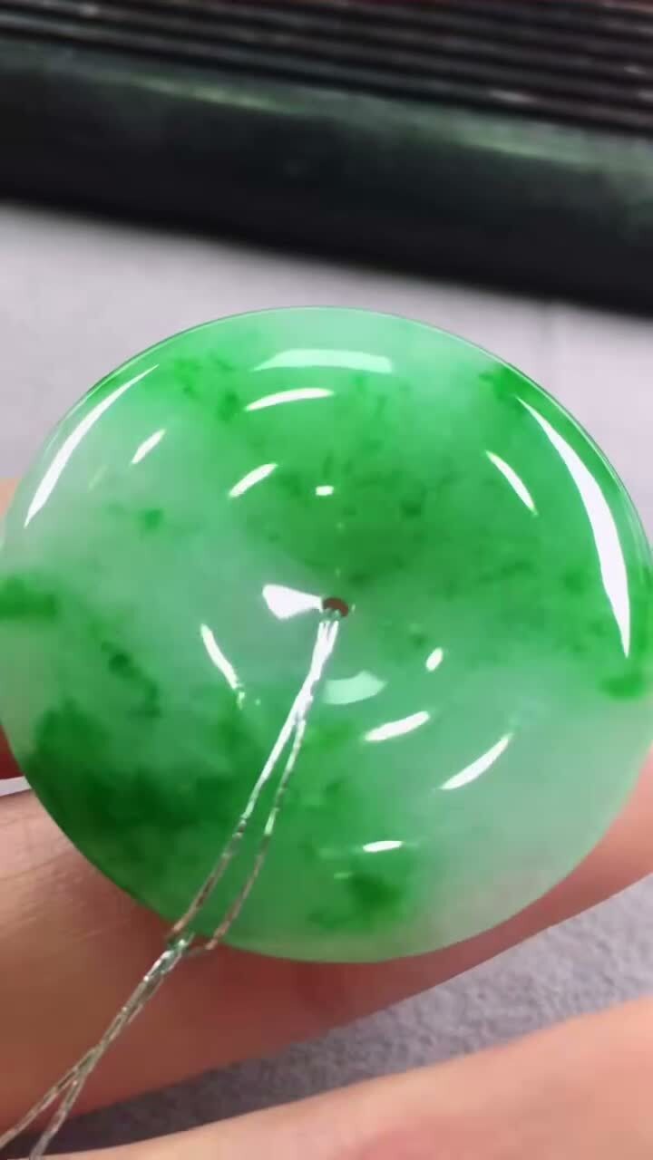 翡翠綠平安扣 (33.2mm直徑),天然翡翠A玉, 緬甸玉, Jade, Jadeite