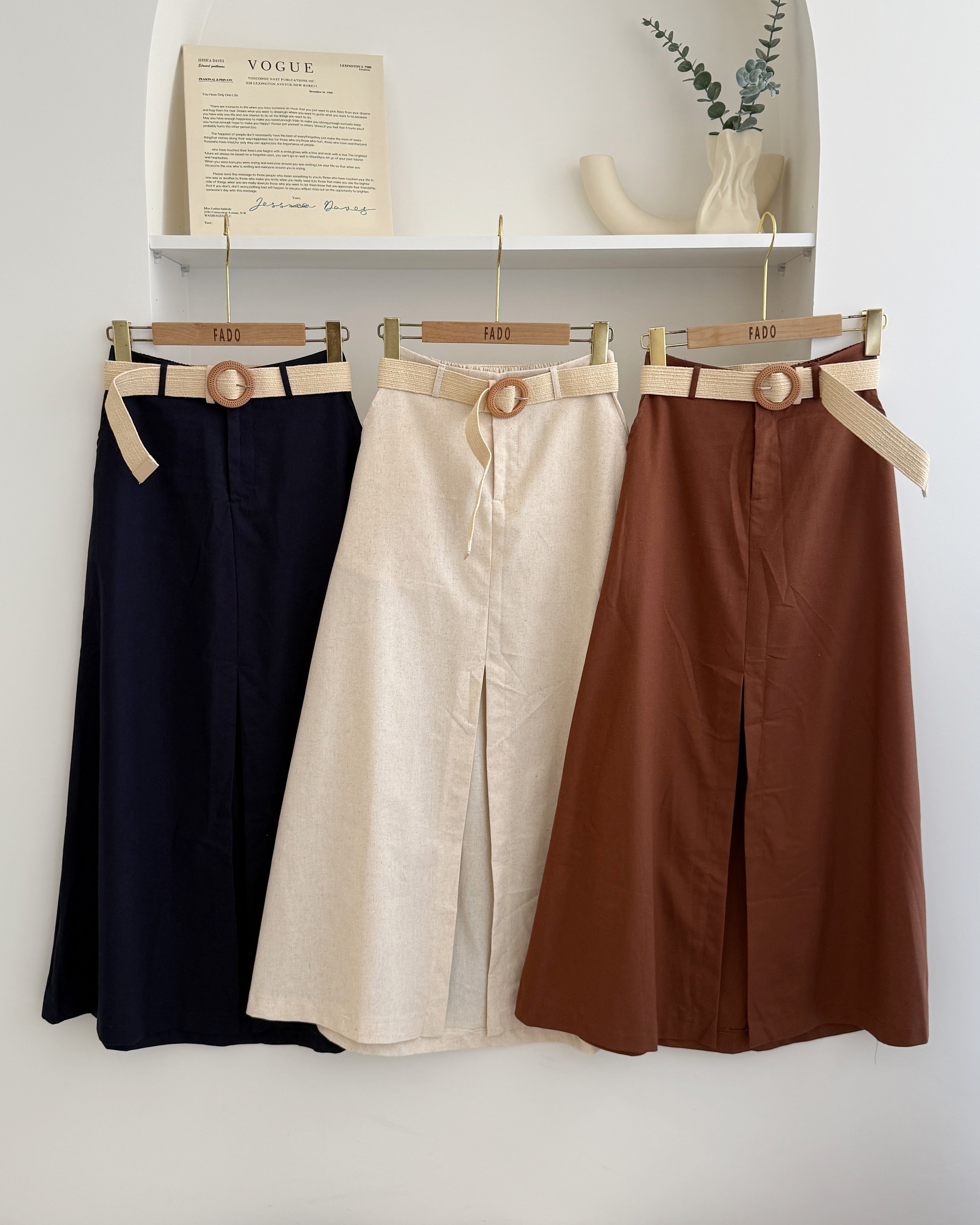 法朵Fado shop｜夏日假期🍹棉麻感A字裙 4435001 三色