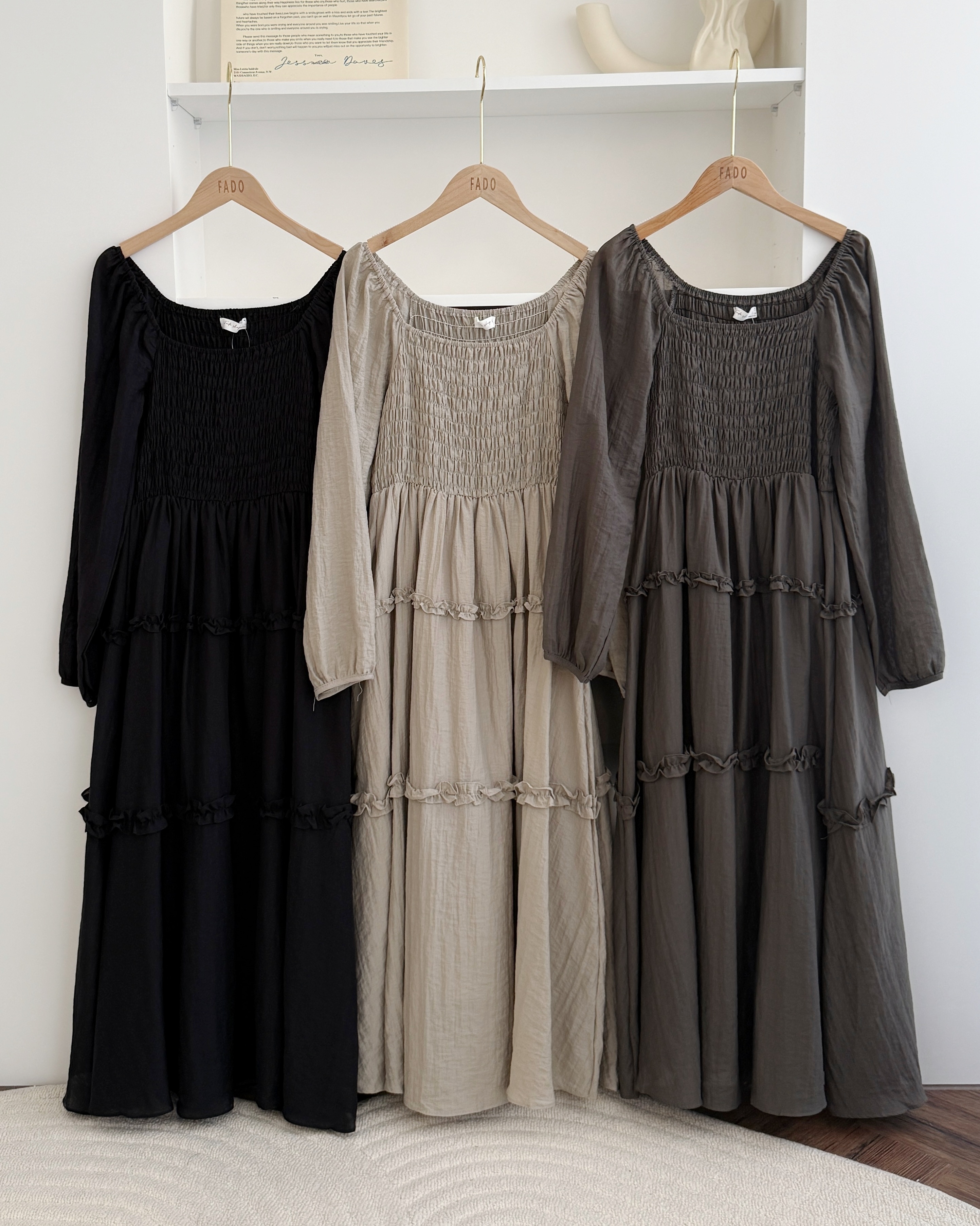 法朵Fado shop｜鬆緊雪紡蛋糕洋裝 6315001 三色