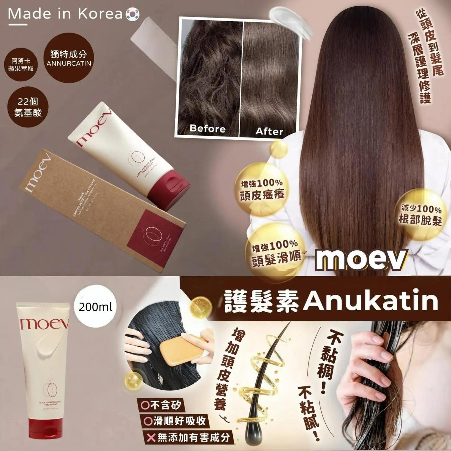 韓國Moev Anukatin 香水防脫髮膜 200ml T88   (21/3截單之後2-3星期寄出)