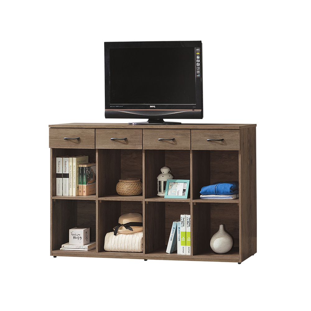 柏蒂家居-哈德威5尺四抽八格開放式收納置物櫃