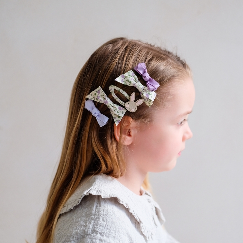 Mimi & Lula 春日兔語-兔兔花園髮飾禮袋(粉紫)