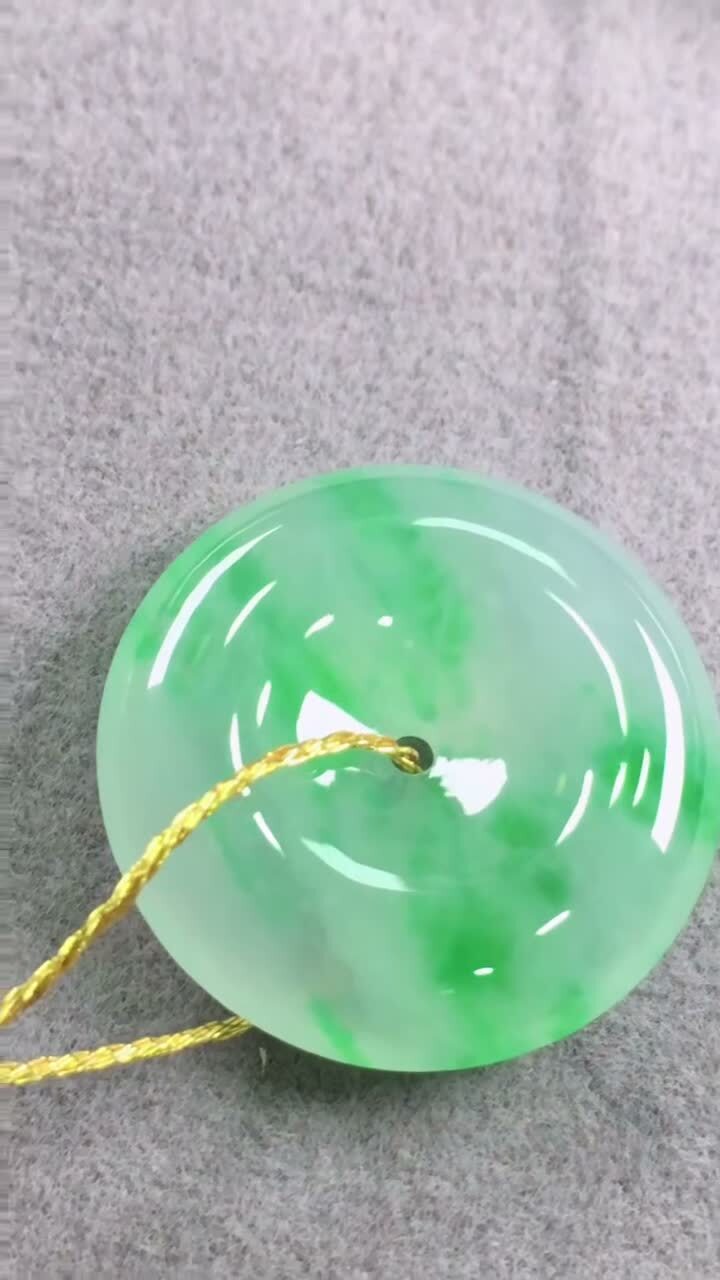 翡翠綠平安扣 (21.1mm直徑),天然翡翠A玉, 緬甸玉, Jade, Jadeite