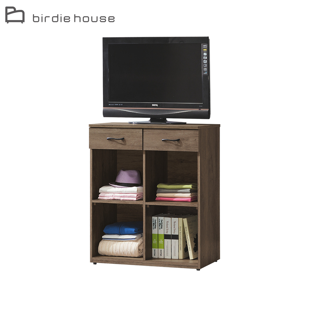 柏蒂家居-哈德威2.7尺2抽四格開放式收納置物櫃