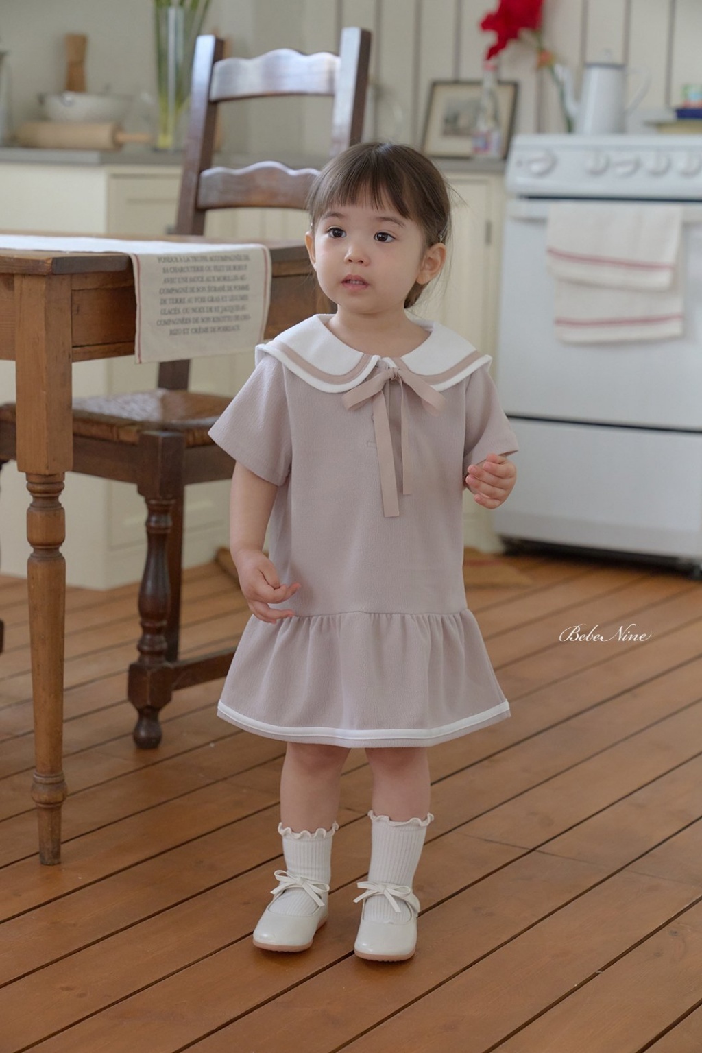 正韓夏bebenine 三色海軍風綁帶洋裝