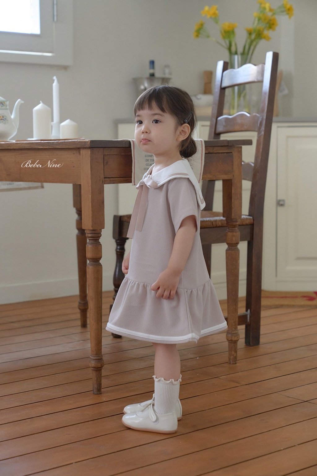 正韓夏bebenine 三色海軍風綁帶洋裝