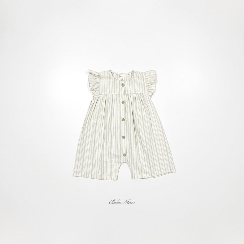 正韓夏bebenine 嫩嬰直條飛袖連身包屁衣