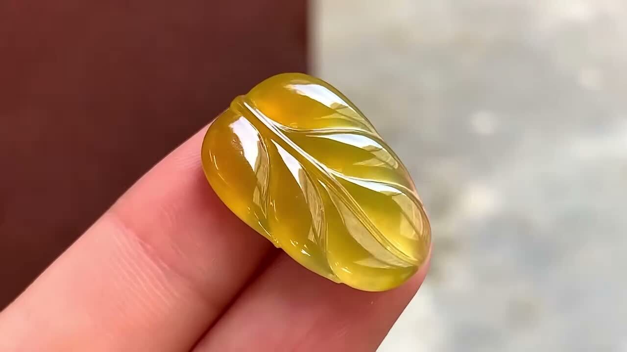 翡翠黃金葉子,天然翡翠A玉, 緬甸玉, Jade, Jadeite