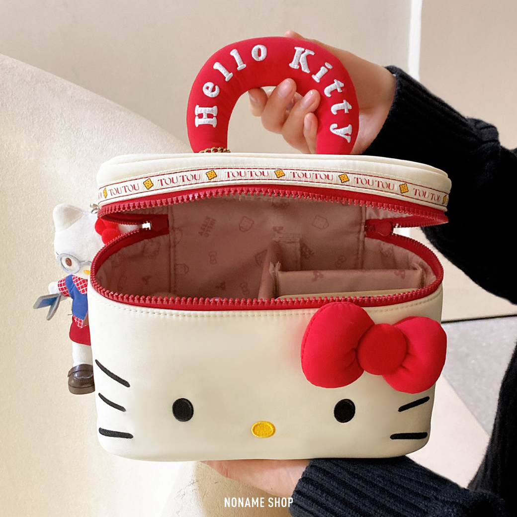 TOUTOU X Hello Kitty 聯名款 三麗鷗 凱蒂貓 多功能 收納 化妝包 洗漱包 旅行包 兩色