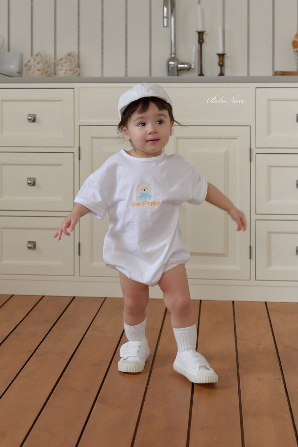 正韓夏bebenine 嫩嬰兩色純棉狗狗包屁衣