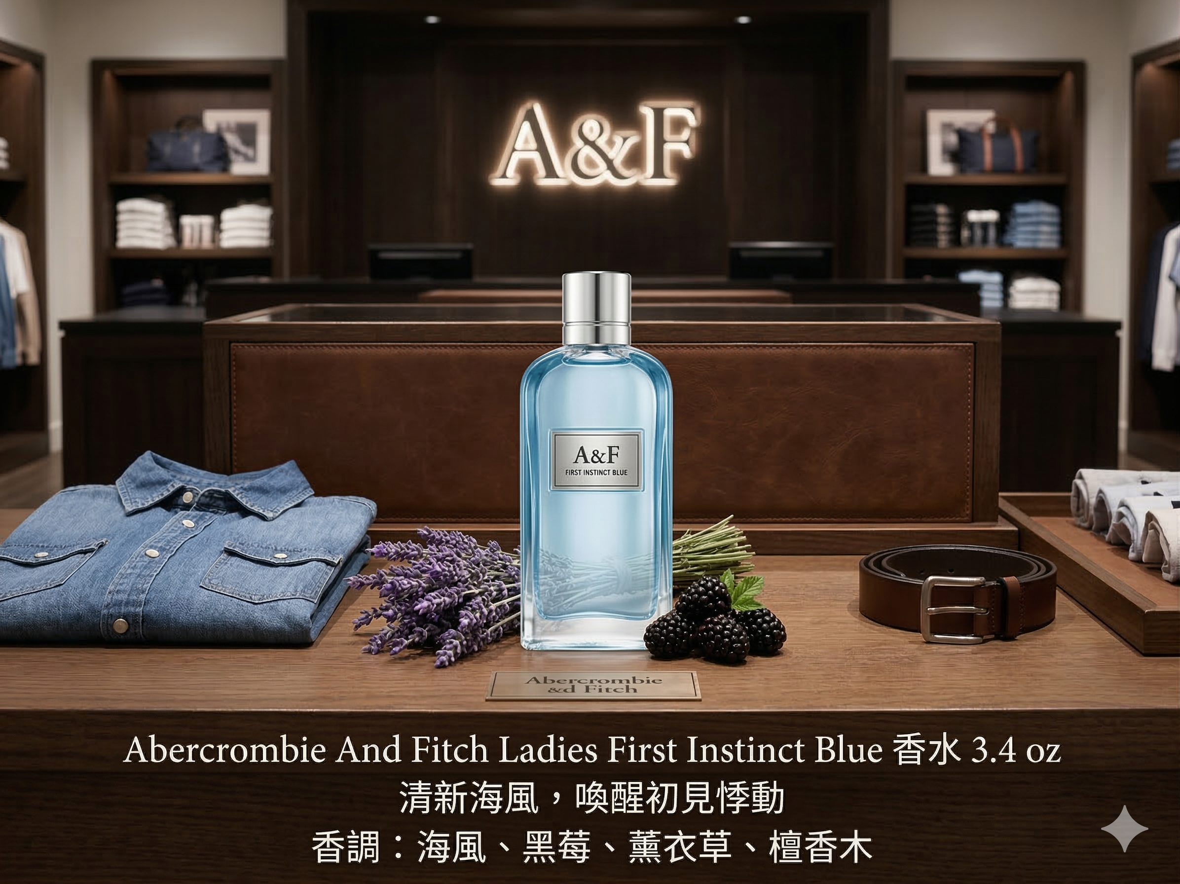 【現貨】LL051503 Abercrombie And Fitch Ladies First Instinct Blue 香水 3.4 oz