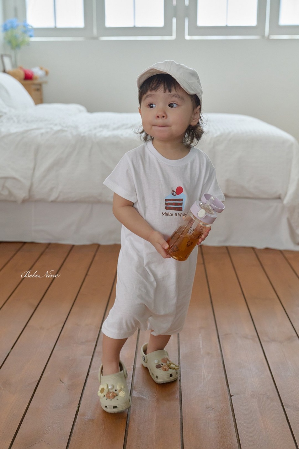 正韓夏bebenine 嫩嬰兩色純棉草莓蛋糕連身衣