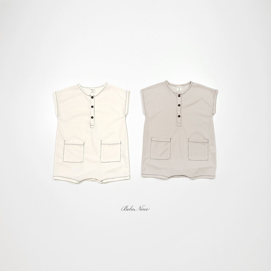 正韓夏bebenine 嫩嬰兩色車縫線連身衣