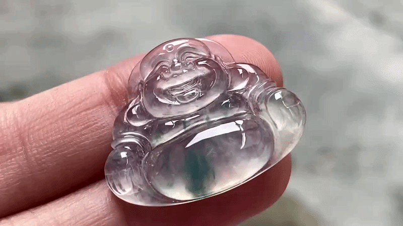 36448 翡翠玻璃鋼飄彩佛公