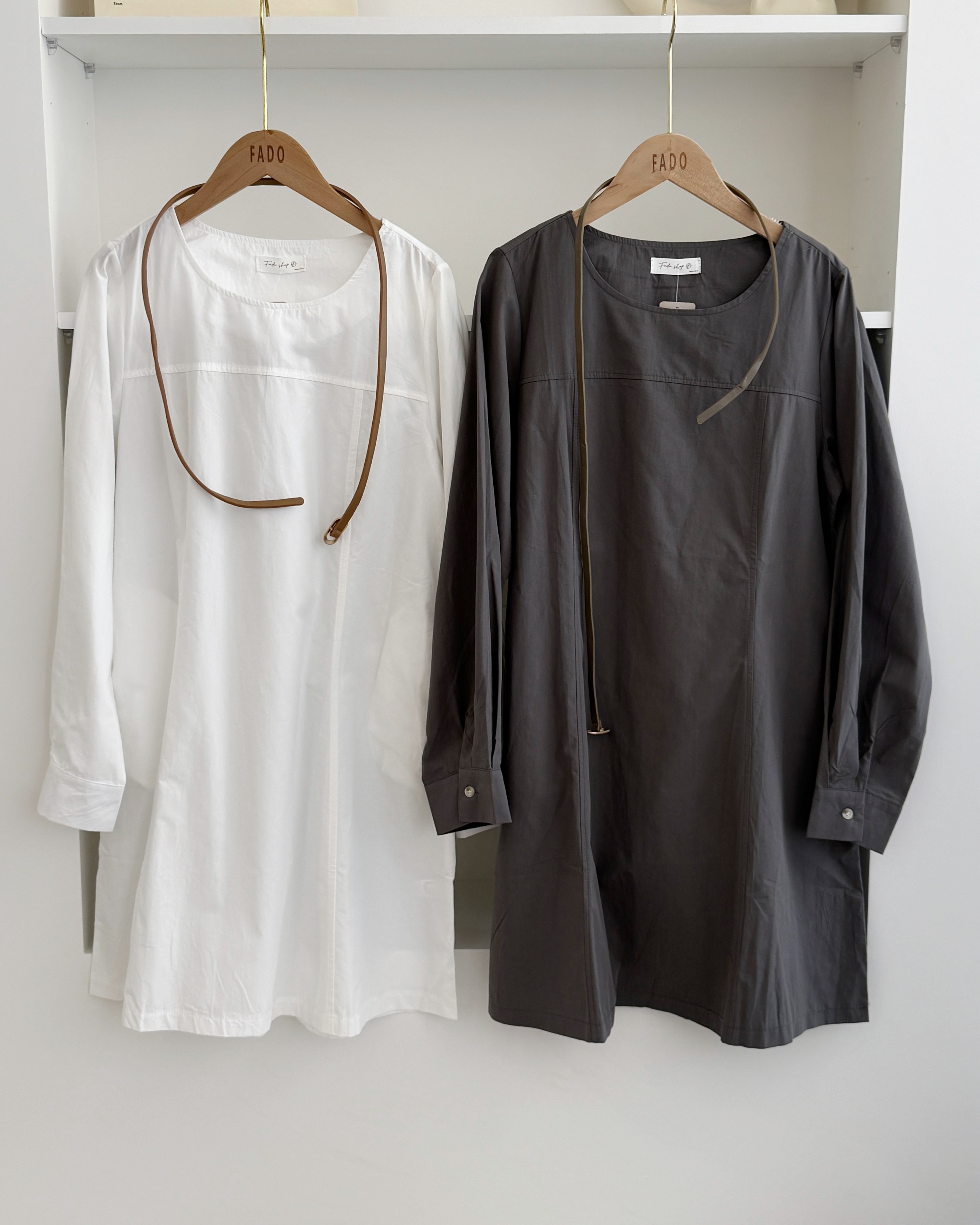 法朵Fado shop｜配皮帶素面洋裝 6705002 兩色