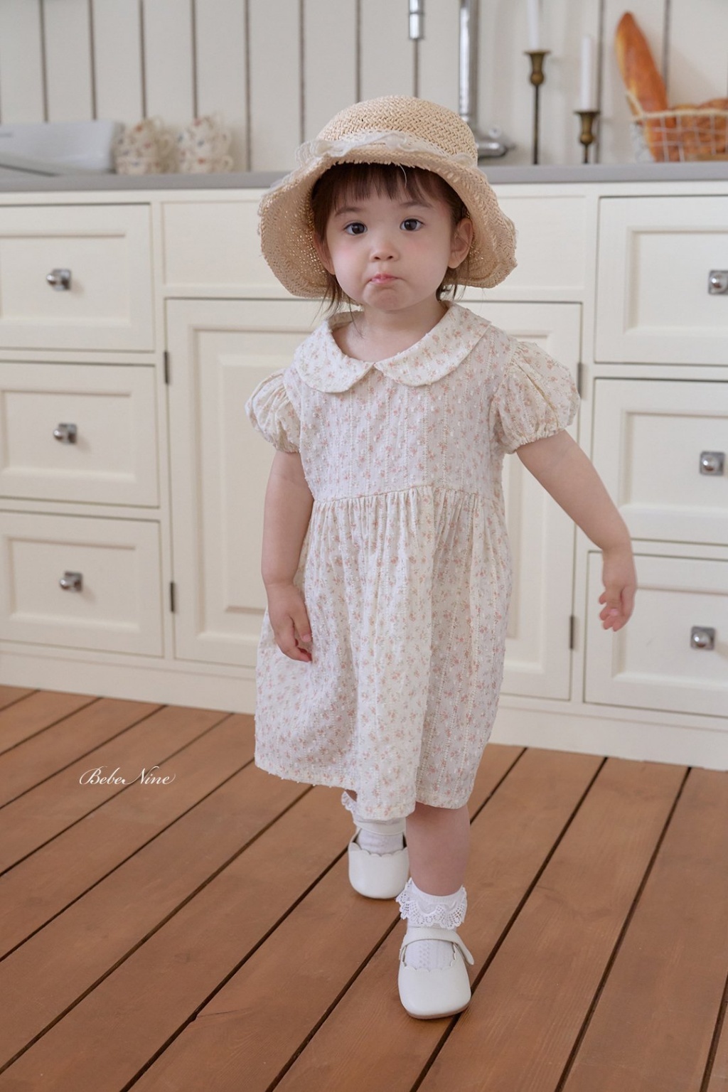 正韓夏bebenine 小童兩色河畔野餐碎花洋裝