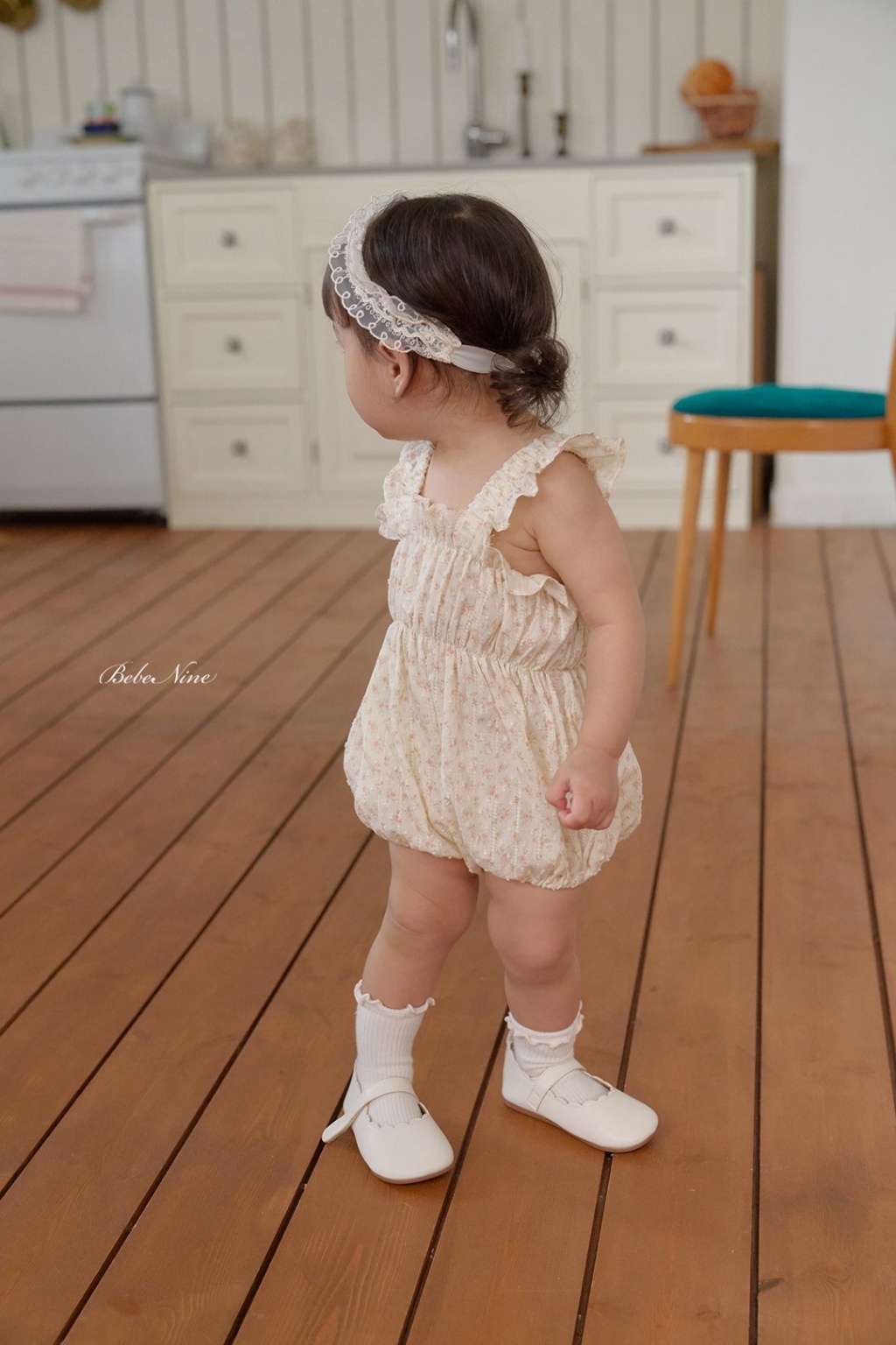 正韓夏bebenine 嫩嬰河畔野餐碎花包屁衣