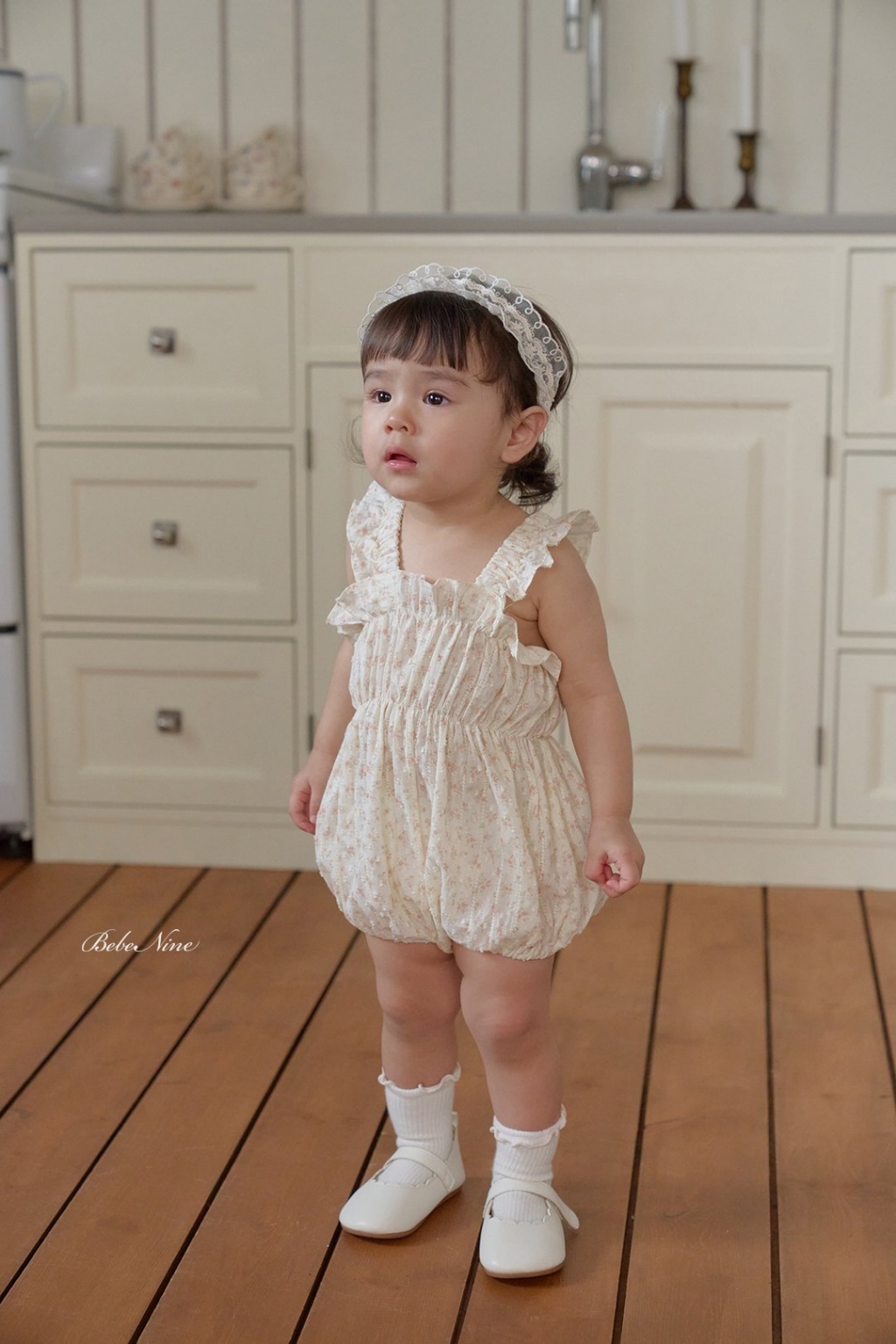 正韓夏bebenine 嫩嬰河畔野餐碎花包屁衣