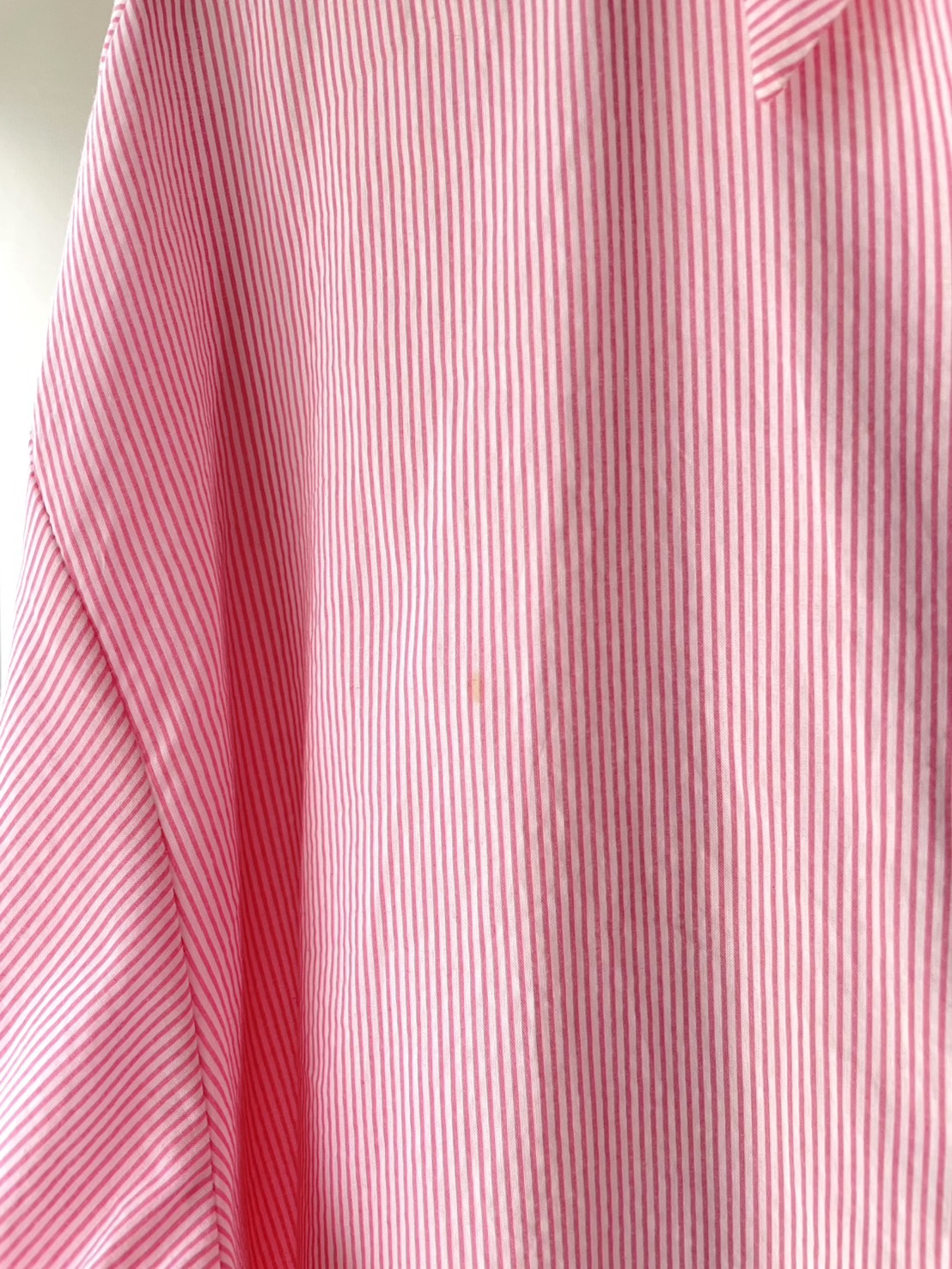 【瑕疵】夏日清新直紋襯衫-粉