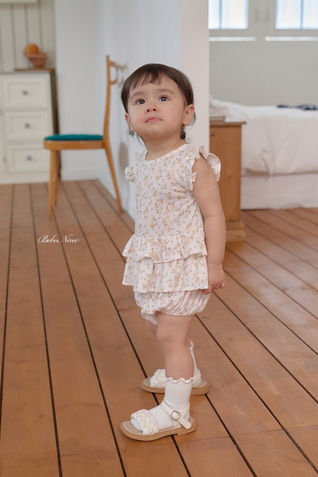 正韓夏bebenine 嫩嬰夏季清爽碎花套裝