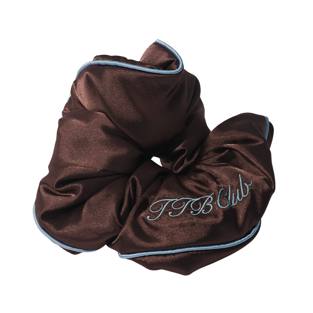 TTB CLUB 刺繡絲綢髮圈（鹽系可麗露-麗露咖）