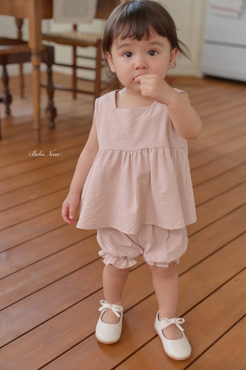 正韓夏bebenine 嫩嬰小甜美縮口短褲套裝
