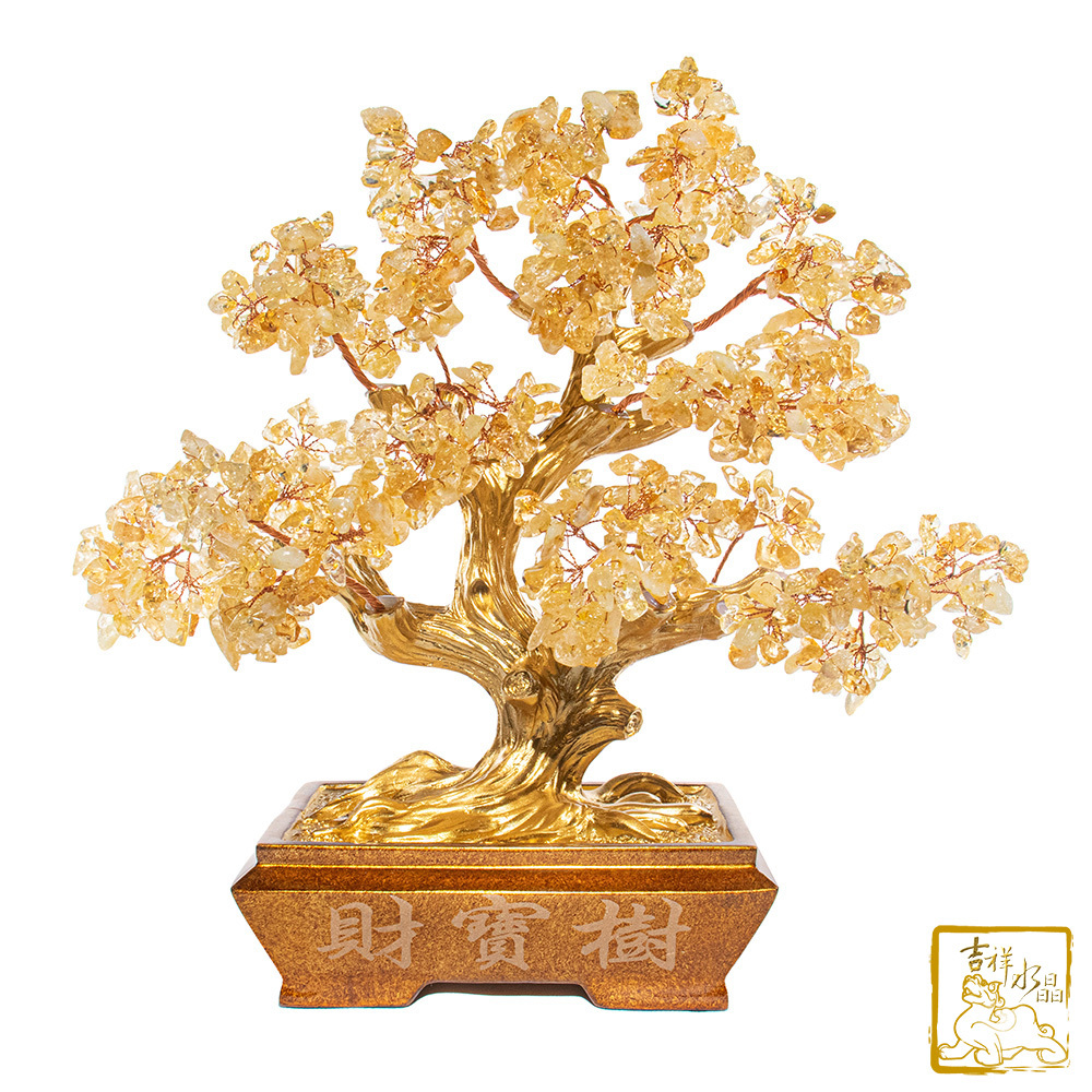 黃水晶八方來財發財樹 2.1kg / 兩種題字可挑