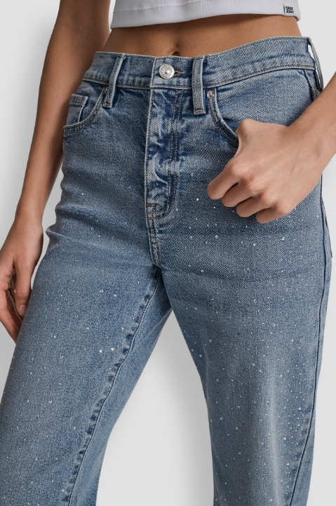 [S] DKNY JASPER HIGH RISE CLASSIC STRAIGHT WITH MIXED EMBELLISHMENT, DJ5B4166-O3Y (SD1849)