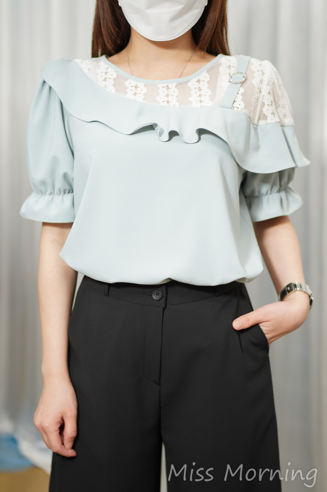 高質拼lace上衣(15107)