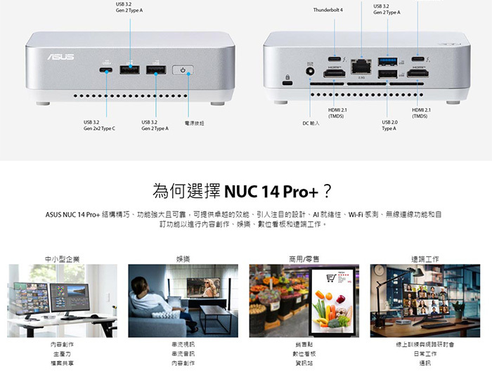 RNUC14RVSU7068A9連接埠