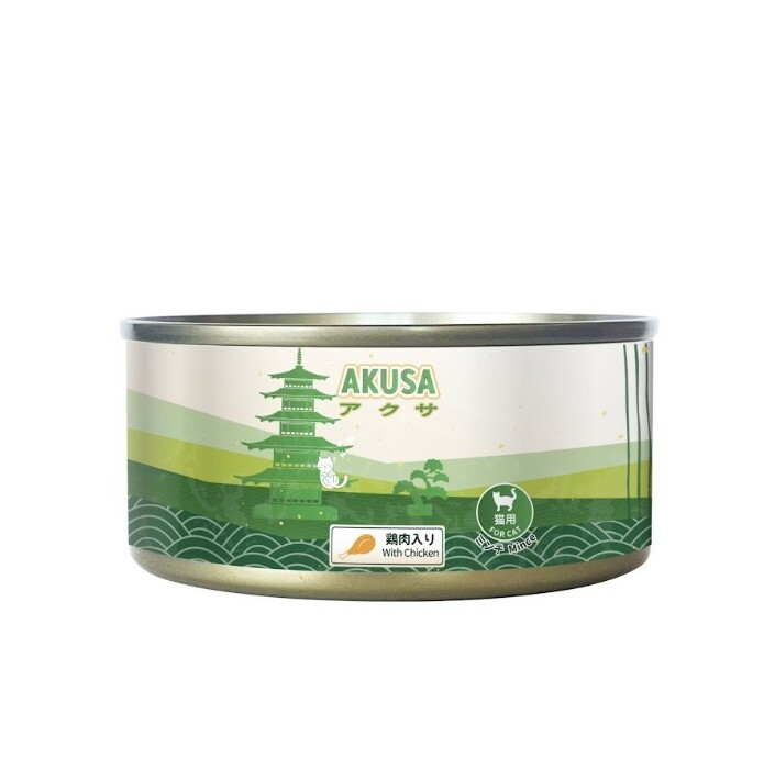 Japan's AKUSA Cat Canned Chicken Sauce 156g [original box 24 cans]