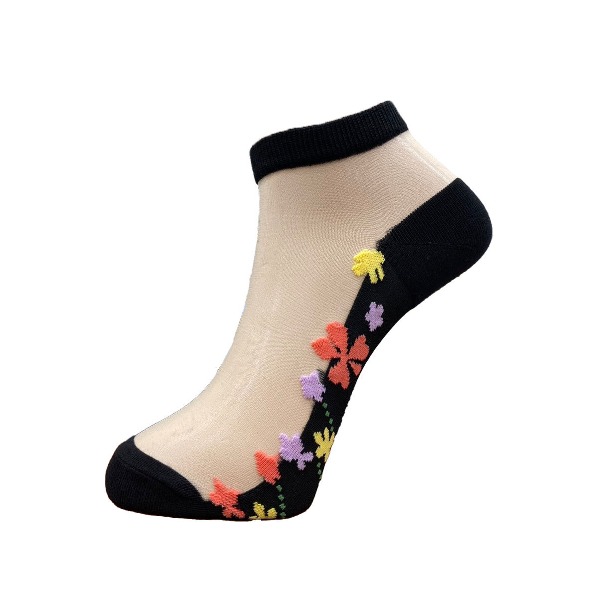 韓國透明襪花朵 1/4襪  水晶襪 玻璃絲船襪