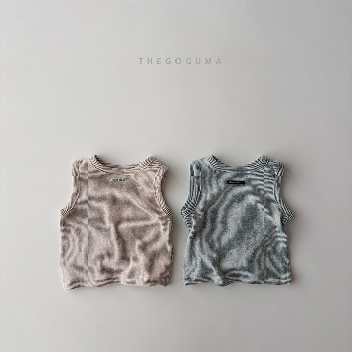 正韓夏the_goguma 兩色螺紋小標背心