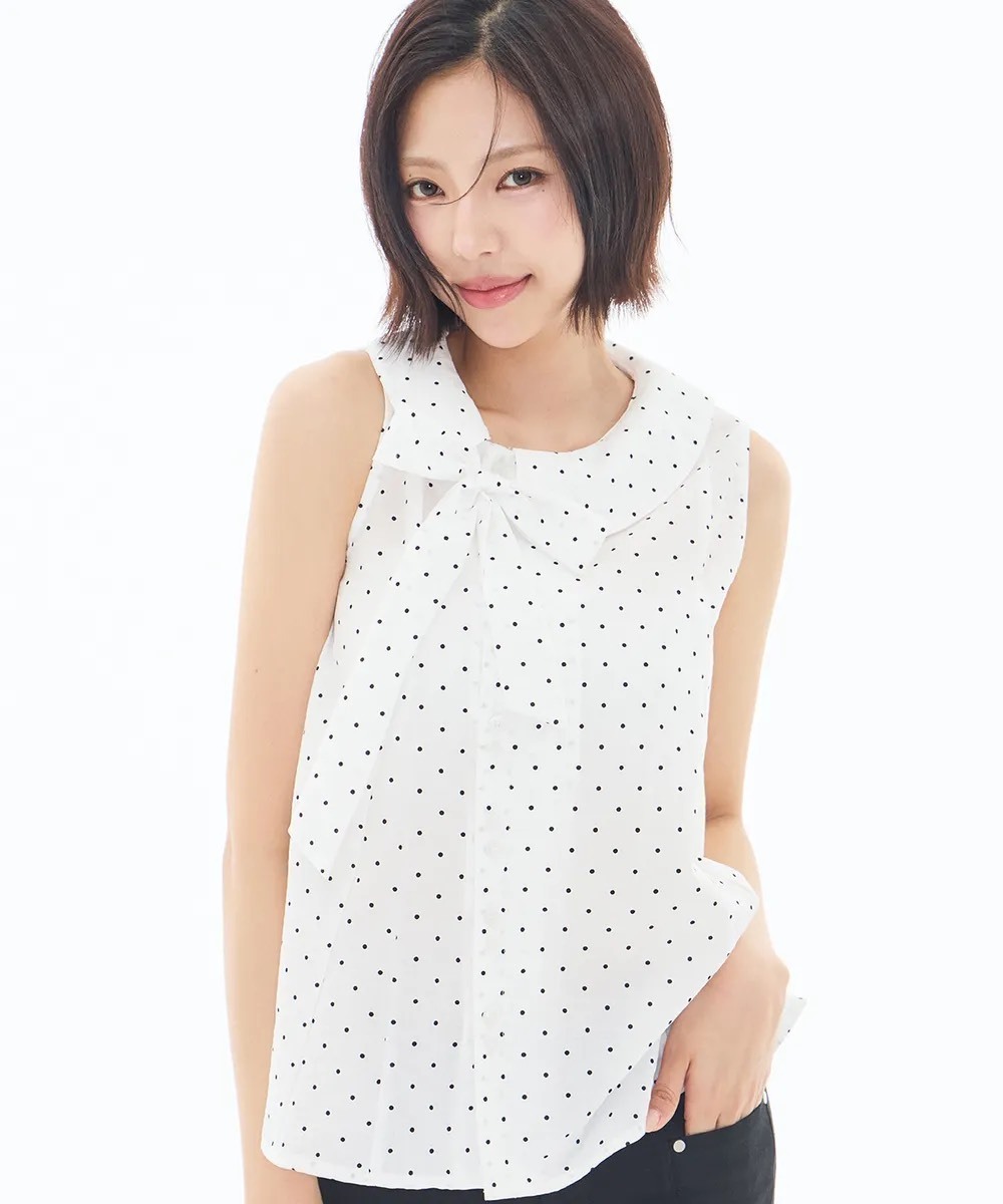 ILLIGO 喇叭無袖襯衫 波點 點點 背心