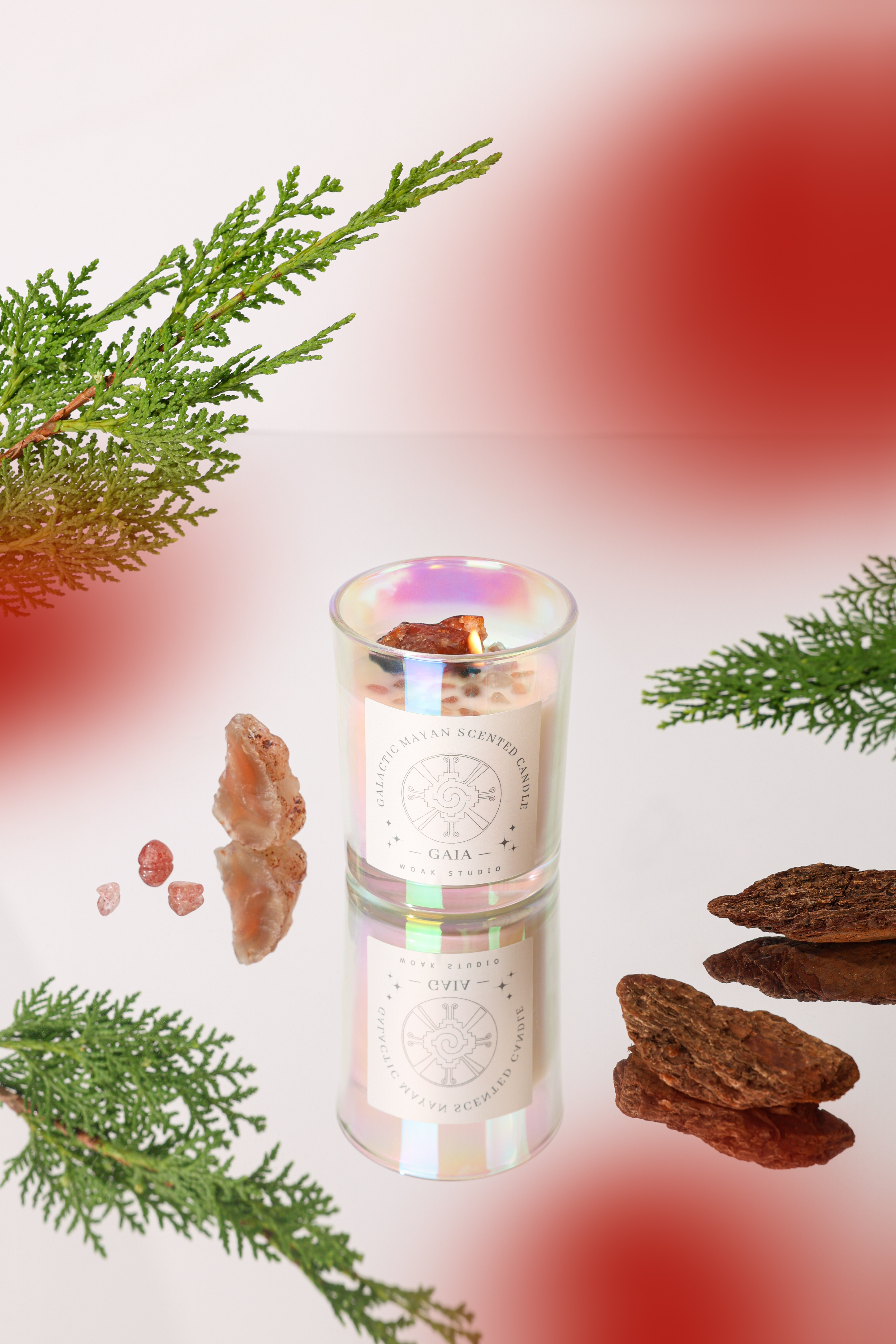 純精油｜水晶蠟燭（蓋亞紅）