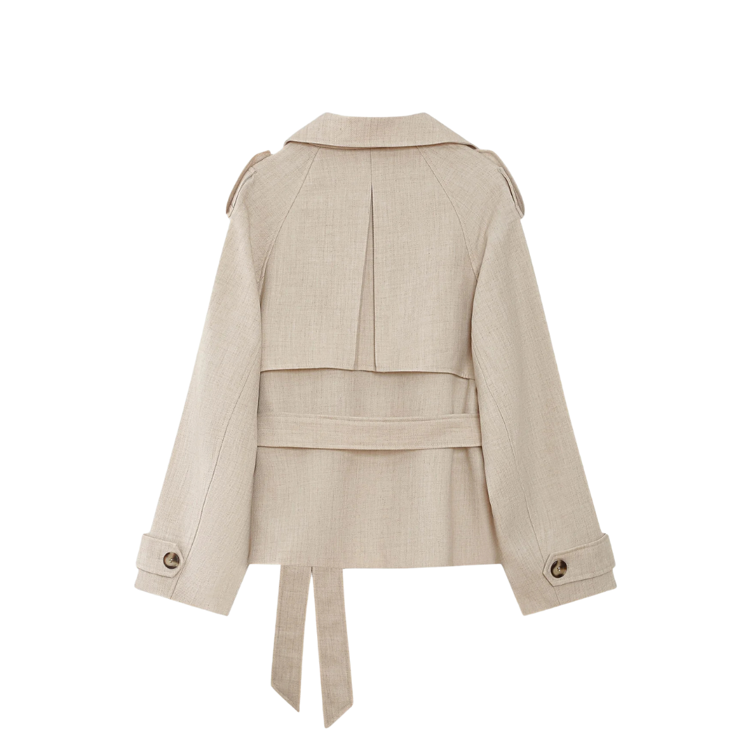 1GM0329-006 [GRACE & MILA] Short Trench Coat Sable Vogue #SS26111004 (C-EU-E)