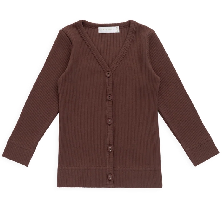 （預購）JAMIEKAY 莫代爾棉螺紋開衫 Organic Cotton Modal Cardigan - Burnt Cinnamon