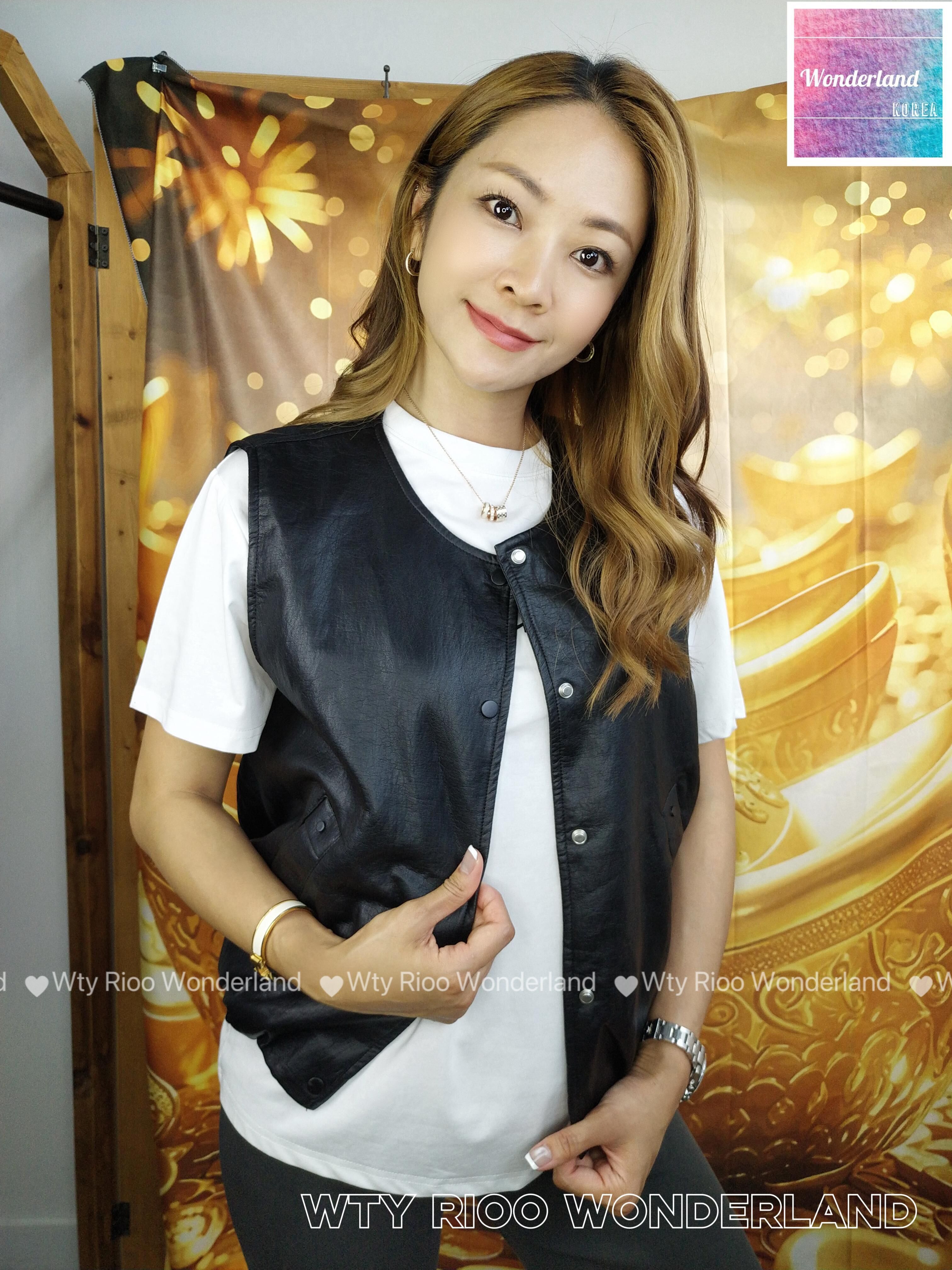 W21-W22 W031710特滑仿皮背心外套