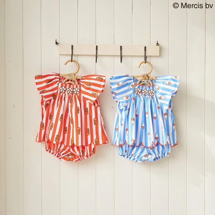 日本 70-80 Dick Bruna花朵直紋套裝 2色