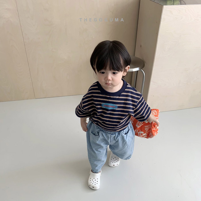 正韓夏the_goguma 兩色美式條紋上衣