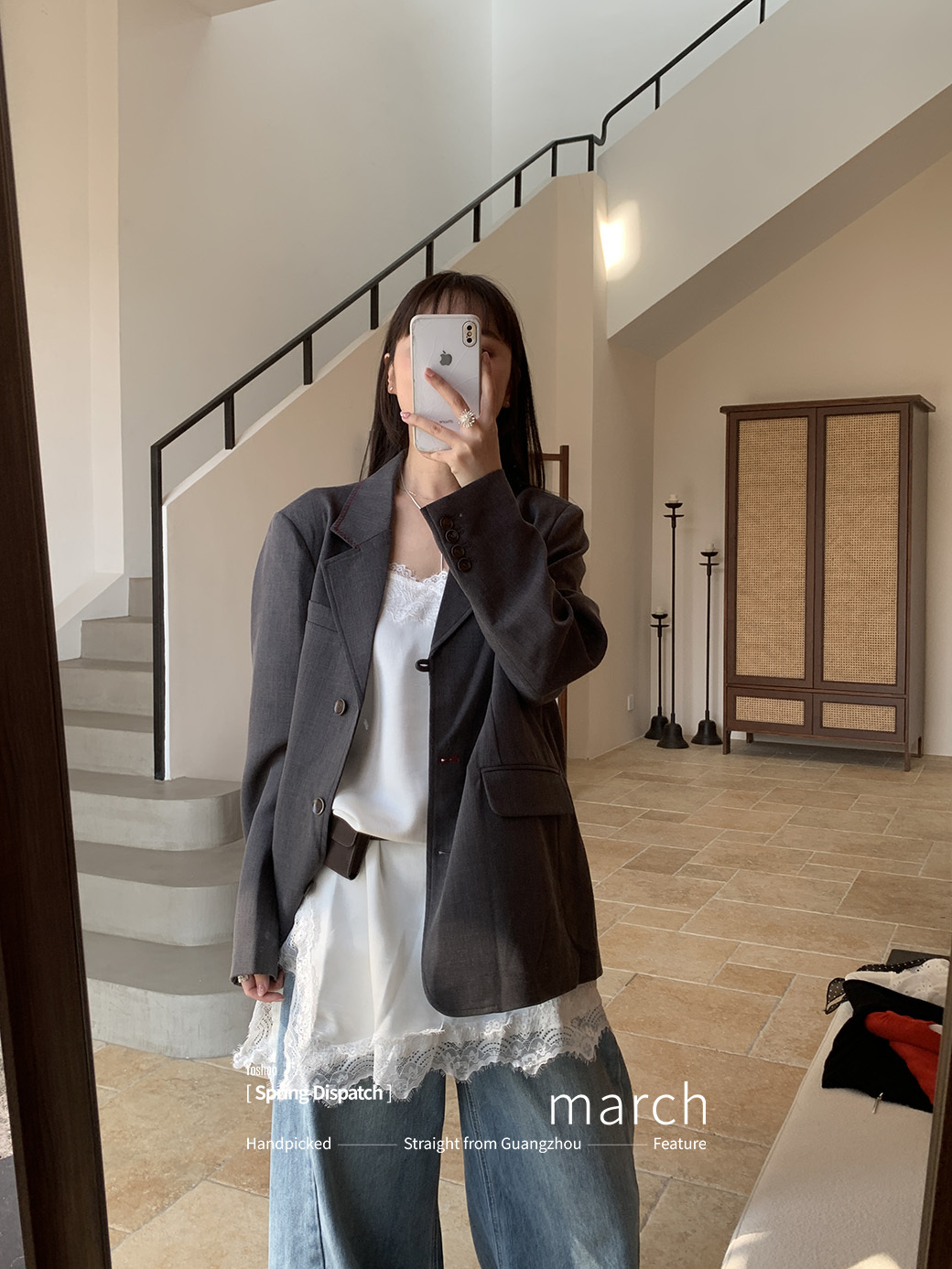 (A10)高級縫線感設計西外-2色