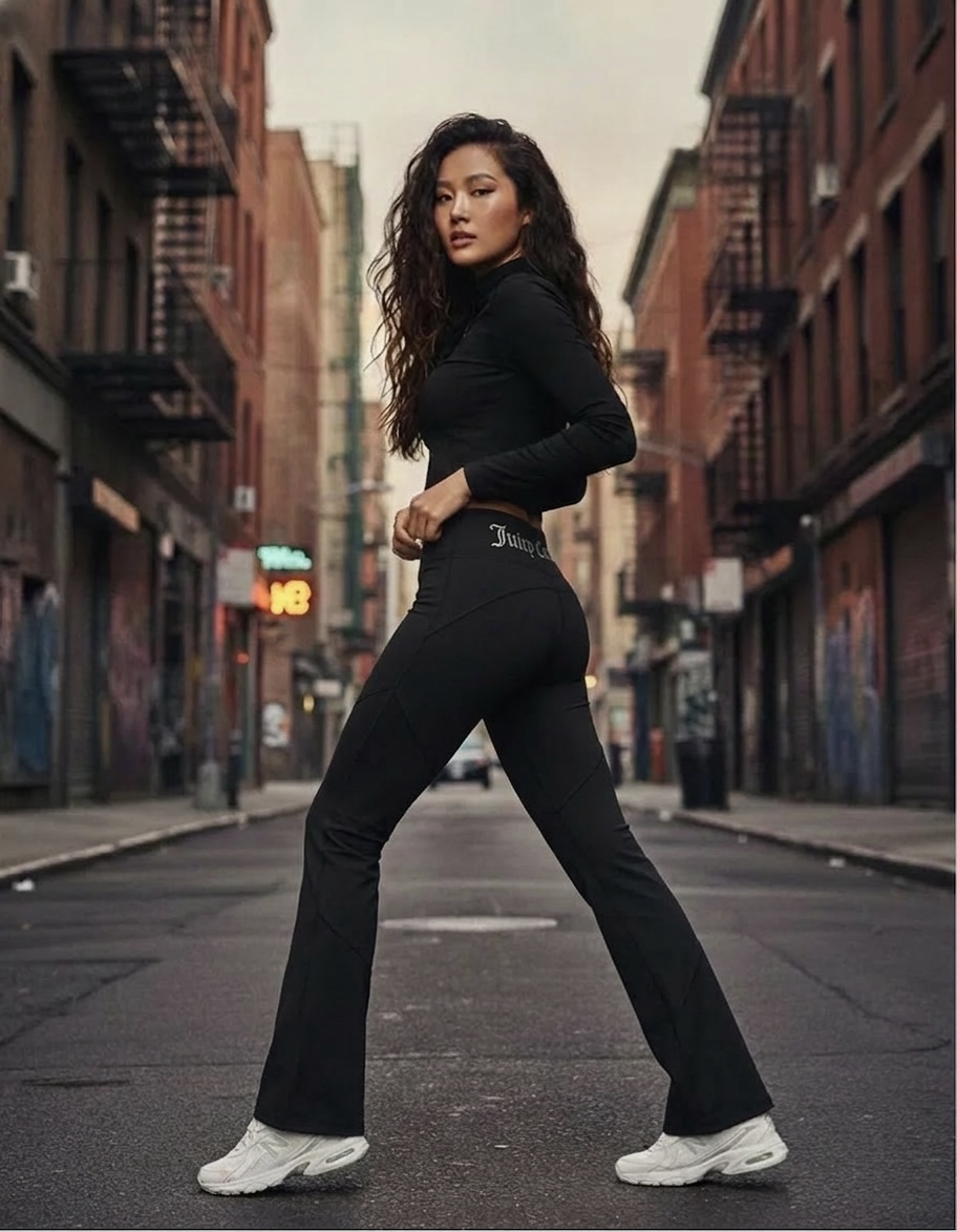 【預購】JUICY COUTURE H012153 女裝LOGO喇叭瑜珈褲