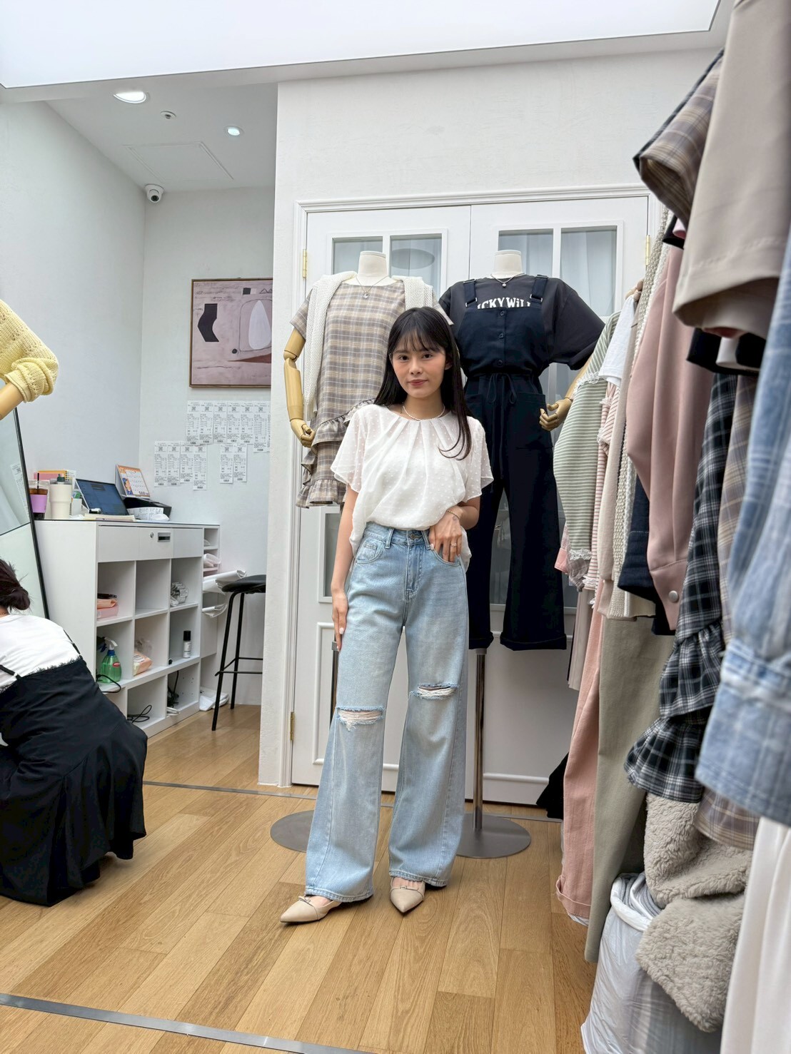 RF6001 全棉破洞水洗牛仔褲